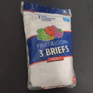 Vintage 2004 Fruit of the Loom Men's Classic White Briefs 3 Pack Size L 38-40